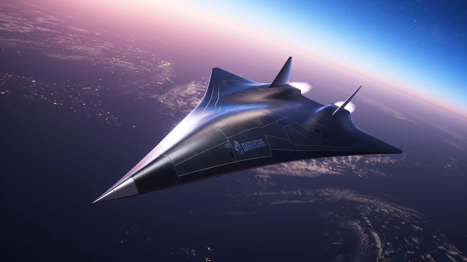 Jet aircraft flying at high altitude against blue sky, representing US Air Power Hypersonic Aircraft with defense capabilities