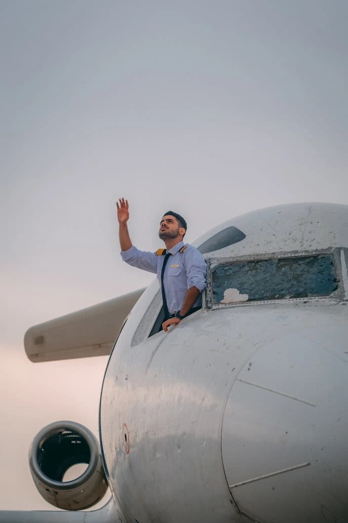 senior airline captain at his mandatory retirement age in his pilot career