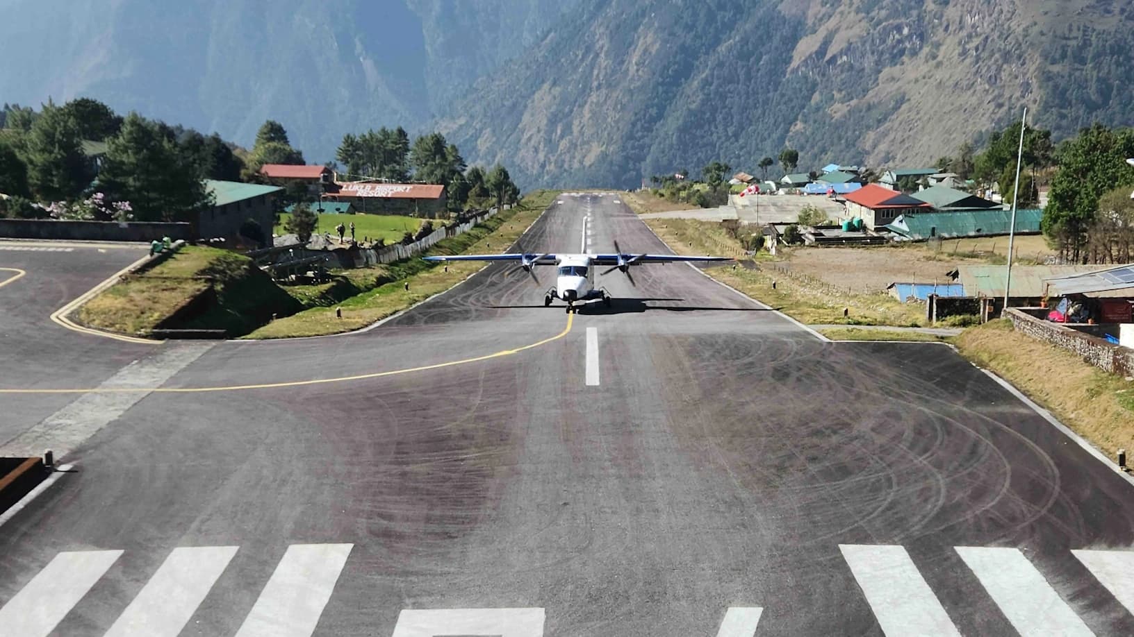 Tenzing Hillary Airport runway - Lukla Everest Base Camp Trekking Route Chaurikharka, Nepal